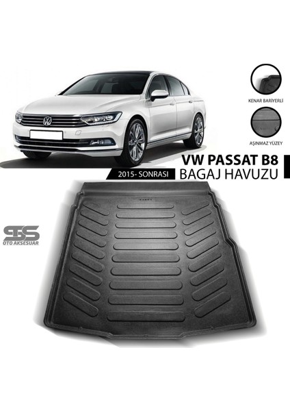 Volkswagen Passat B8 Bagaj Havuzu 2015 Sonrası Havuzlu Bagaj Paspası