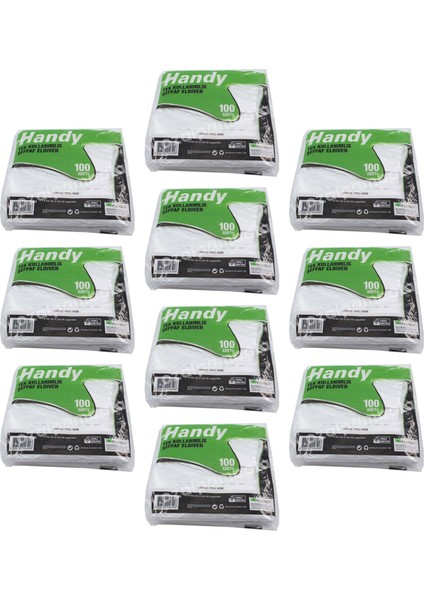 Hdpe Iş Temizlik Tek Kullanımlık Şeffaf Eldiven / Büyük Boy / 100 Adetlik 10 Paket - Koli