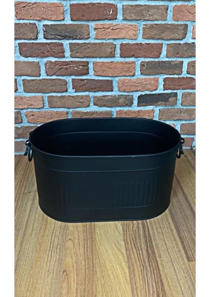 Siyah Şömine Oval Kova Odunluk Soba ve Kuzine Sobalar