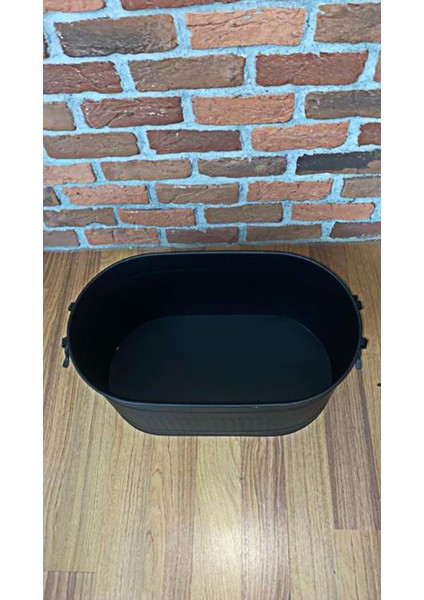 Siyah Şömine Oval Kova Odunluk Soba ve Kuzine Sobalar