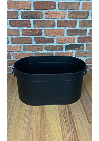 Siyah Şömine Oval Kova Odunluk Soba ve Kuzine Sobalar