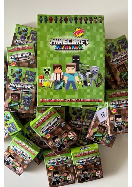 Minecraft Yeni Koleksiyon Hologram Hediyeli Oyun Kartı 10 Paket 100 Adet Kart fiyatları