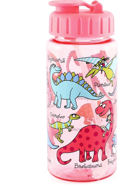 Pipetli Matara Suluk 400 ml Pink Dino