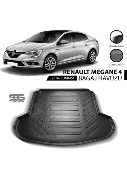 Renault Megane 4 Sedan 2016 ve Sonrası Uyumlu Bagaj Havuzu