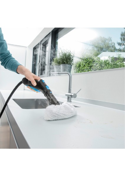Buharlı Temizleyici Bezi 5'li Set Lastikli Pamuklu Yıkanabilir Polti ve Karcher Uyumlu