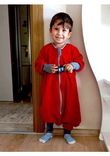 Nakışlı Uzun Kollu Oeko-Tex Mikro Polar Bebek Çocuk Uyku Tulumu Unisex Tog 2