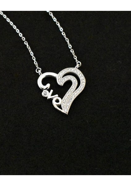 Diamond My Love Kalp Kadın Gümüş Kolye modelleri