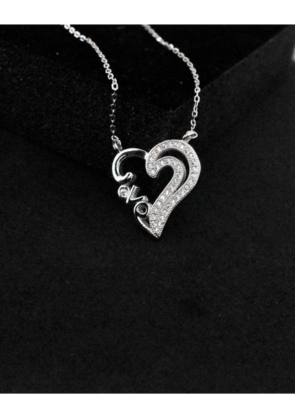Diamond My Love Kalp Kadın Gümüş Kolye fırsatları