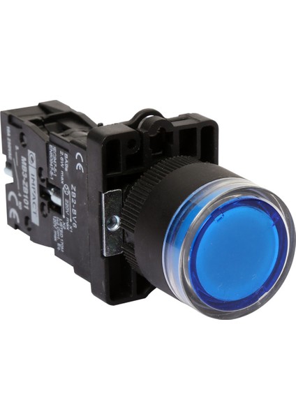 22mm Işıklı Buton Mavi NO MB3-EW661