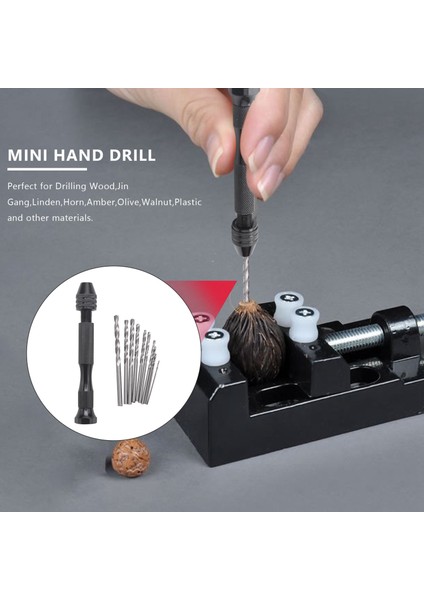 Anahtarsız Mandrenli Mini Mini Alüminyum El Matkabı + 10X Büküm Matkaplar Döner Aletler (Yurt Dışından)