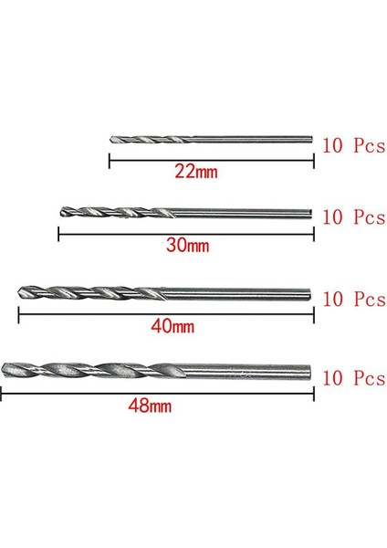 40 Parça 0.5mm-2.0mm Düz Mini Matkap Ucu Seti Minik Mini Küçük Matkap Uçları Tam Zemin Hss Büküm Matkap Dil Için (Yurt Dışından)