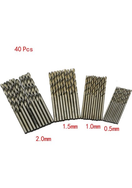 40 Parça 0.5mm-2.0mm Düz Mini Matkap Ucu Seti Minik Mini Küçük Matkap Uçları Tam Zemin Hss Büküm Matkap Dil Için (Yurt Dışından)