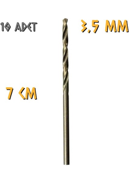 Kupa Tyson Metal Ahşap Delici Hss Matkap Ucu 3.5 Mm. - 10 Adet