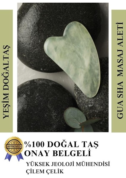 Yeşim Doğal Taş Gua Sha Yüz Masaj Aleti %100 Doğal Taş fiyatları