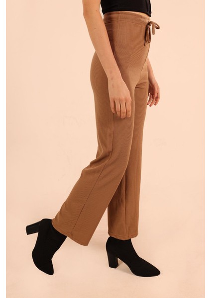 6854A Bağcıklı Pantolon Vizon