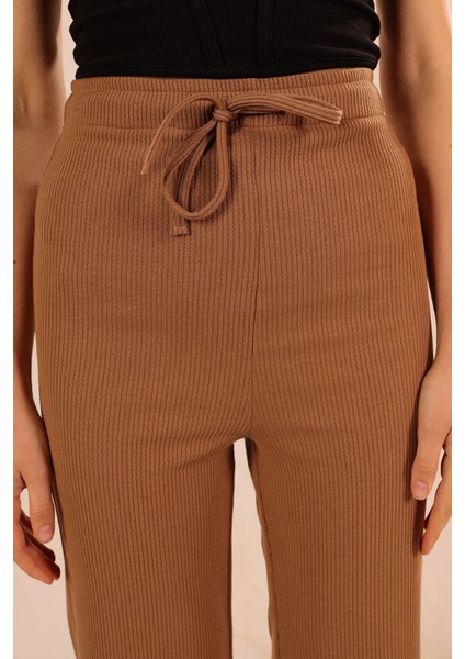 6854A Bağcıklı Pantolon Vizon