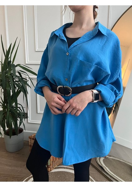 Saks Tencel Kumaş Gömlek
