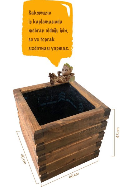 Dekoratif Ahşap Saksı Çiçeklik