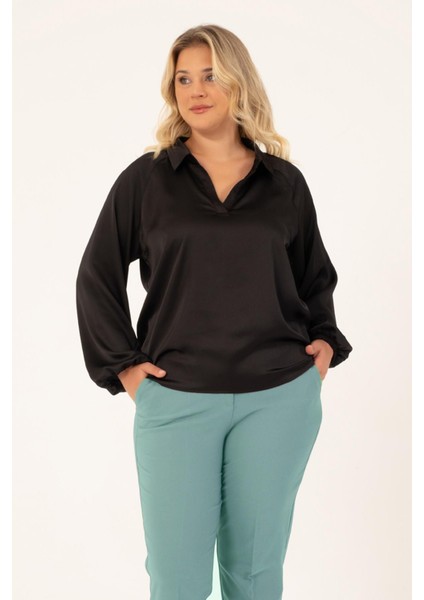 V Yaka Saten Bluz fırsatları