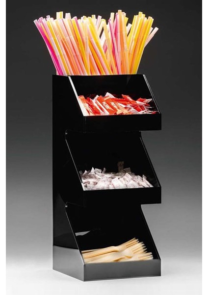 ZCP-814 Çok Amaçlı Akrilik Teşhir Standı, 3 Katlı, 20X20X48 cm