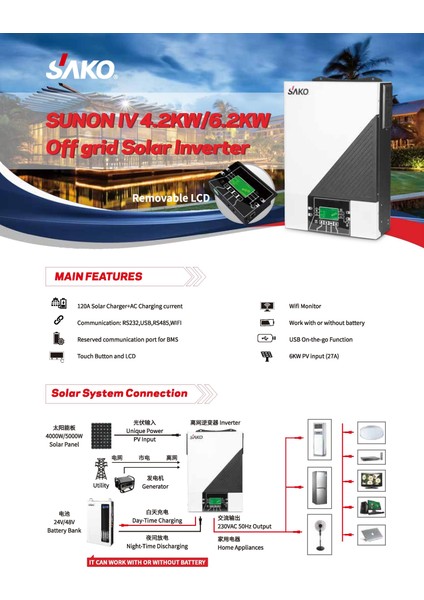 Sunon Iv 6.2 Kw Akıllı Inverter 48V