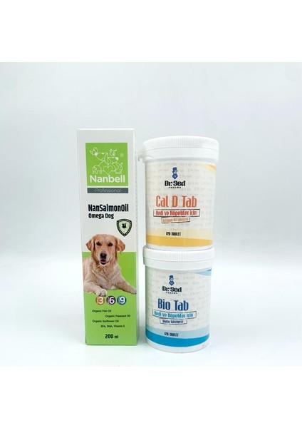 Köpekler Için Omega 3-6-9 + Biotin Tablet + Kalsiyum Tablet