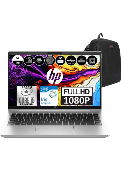 Probook 440 G10 Intel Core I5 1335U 64GB 512GB SSD Intel® Iris® Xᵉ Windows 11 Home 14" Fhd Taşınabilir Bilgisayar 8A565EAWH14 + Weblegelsin Çanta