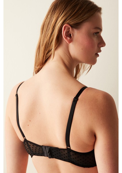 Dekolte Push Up Siyah Sütyen