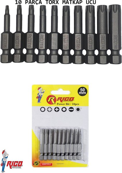 Matkap Uçları Torx Alyan Düz Yıldız 22 Parça 50 mm Manyetik Mıknastıslı Çelik