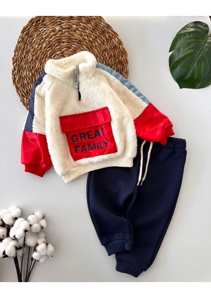 Minigimin Cicileri Bebek Peluş Kışlık Erkek Bebek takım - Kırmızı