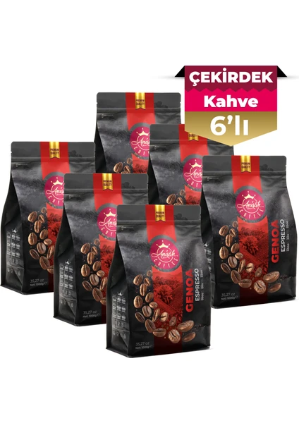 Anisah Coffee Genoa Espresso Çekirdek Kahve 6 x 1000 gr