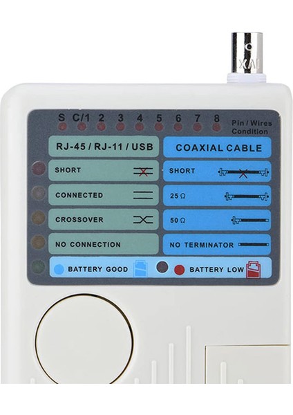 Powermaster RJ11 RJ45 USB Bnc Kablo Test Cihazı Kamera Telefon Internet Kablosu Test Cihazı PM-20629