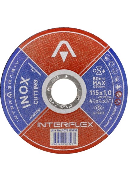 Inox Metal Kesici Taş Disk 115X1.0X22.23 mm (50 Adet)