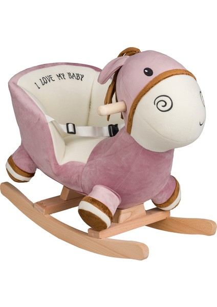 Poly Baby Eğitici Peluş Sallanan At Ahşap Sallanan At ve Aslan