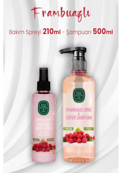 Frambuazlı Sirke Süper Saç Bakım Spreyi 210 Ml Ve Şampuan 500 Ml