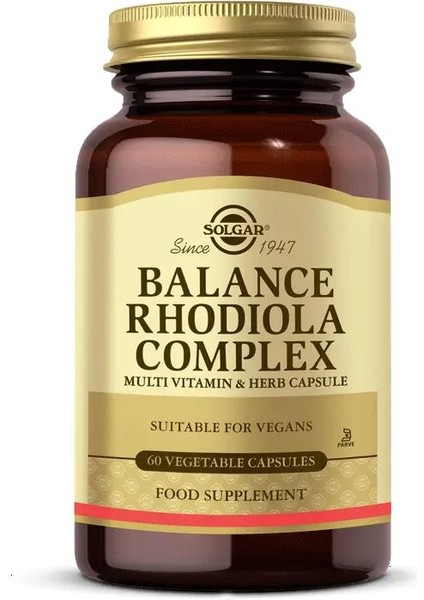 Balance Rhodiola Complex 60 Kapsül - Diş Köpüğü Li