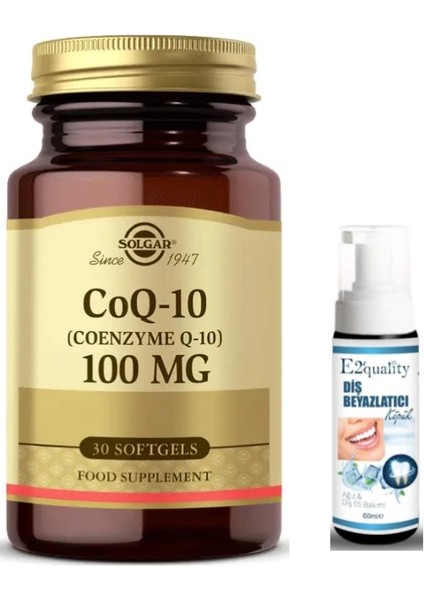 Coenzyme Q-10 100 Mg 30 Kapsül - Diş Beyazlatıcı Köpüğü