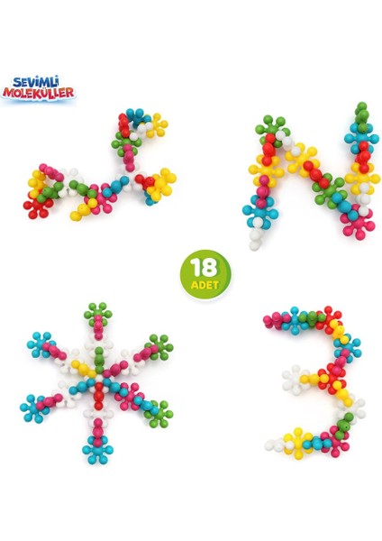 Eğitici ve Eğlenceli Sevimli Moleküller - 18 Parça modelleri