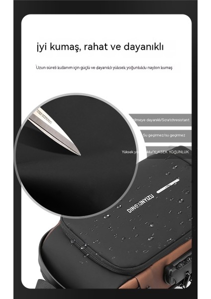 Göğüs Çantası Erkek 2023 Yeni Lokomotif Tarzı Hırsızlık Önleme Şifre Kilidi Omuz Çantası Gelgit Serin Moda Çapraz Çanta (Yurt Dışından)