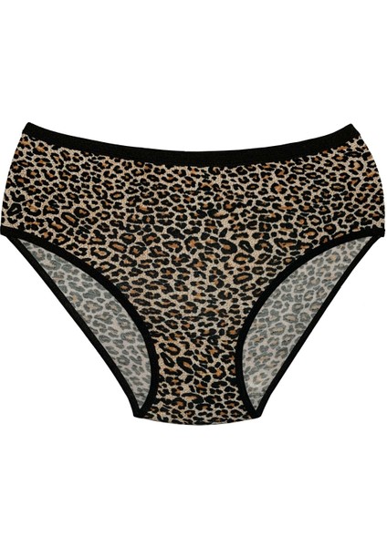 Yıldız 6'lı Bayan Leopar Desenli Bato Külot Q3816