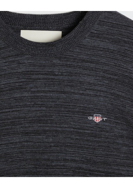 Erkek Gri Regular Fit Bisiklet Yaka Logolu Kazak 8050177.97