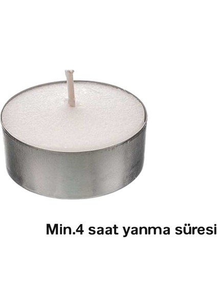 Als Bozkurt 50' Li Tealight Mum -Min 4 Saat Yanan