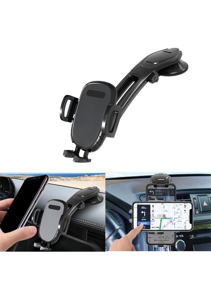 Araç Içi Telefon Tutucu Vantuzlu Ayarlanabilir Gps Universal Sabitleyici
