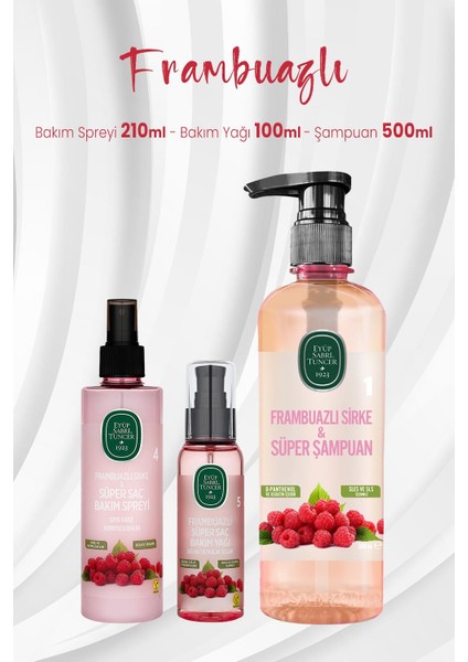 Frambuazlı Saç Bakım Spreyi 210 Ml, Saç Yağı 100 Ml Ve Şampuan 500 Ml