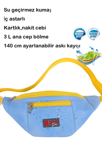 Dys Case Kolej Çok Renkli Bel ve Omuz Askılı Çanta Çapraz Çanta Unisex Su Geçirmez 3 L Kolej Model Çanta