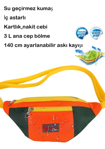 Dys Case Kolej Çok Renkli Bel ve Omuz Askılı Çanta Çapraz Çanta Unisex Su Geçirmez 3 L Kolej Model Çanta