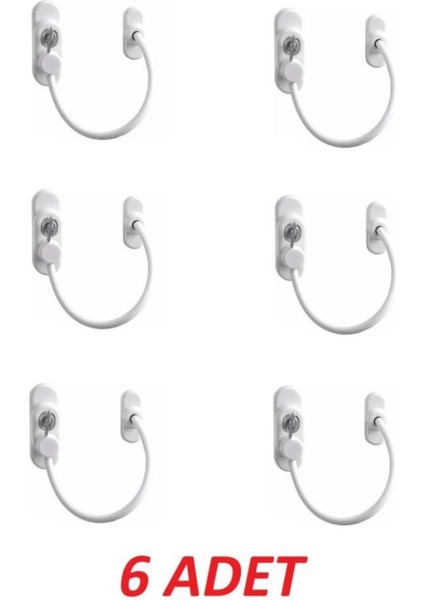 Pvc Emniyet Kilidi Pimapen Kilidi Çocuk Hırsız Kilidi Halatlı Pvc 6 Adet