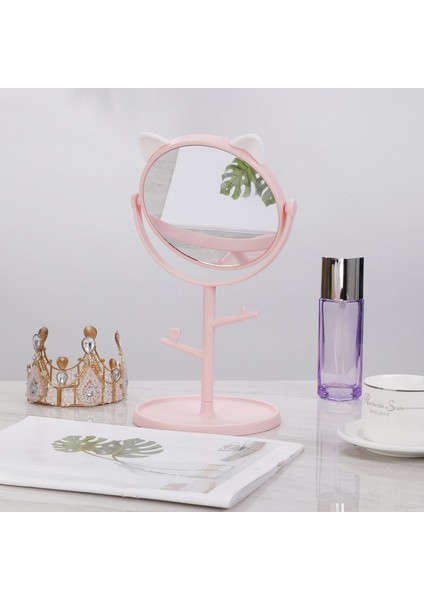 Masa Üstü Pembe Kedi Tasarım Plastik Takı Stand Masa Aynası CIN498PM fiyatları