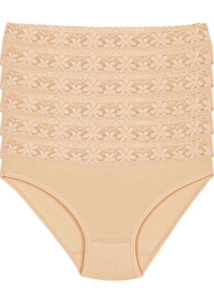 Yıldız 6'lı Bayan Bel Dantelli Likralı Bayan Bikini Külot Q3526 fiyatları