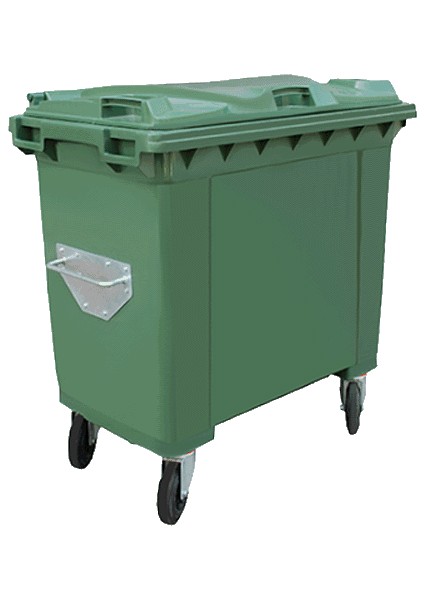 Plastik - 770 Lt. Tekerlekli ve Kapaklı Çöp Konteyneri (1370X795X1310 Mm) - ÇK-770